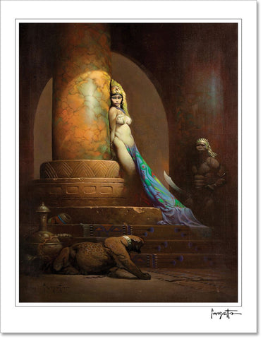 FrazettaGirls Art Print Fine art print / Stretched on wooden bar / 18x24 Egyptian Queen Print