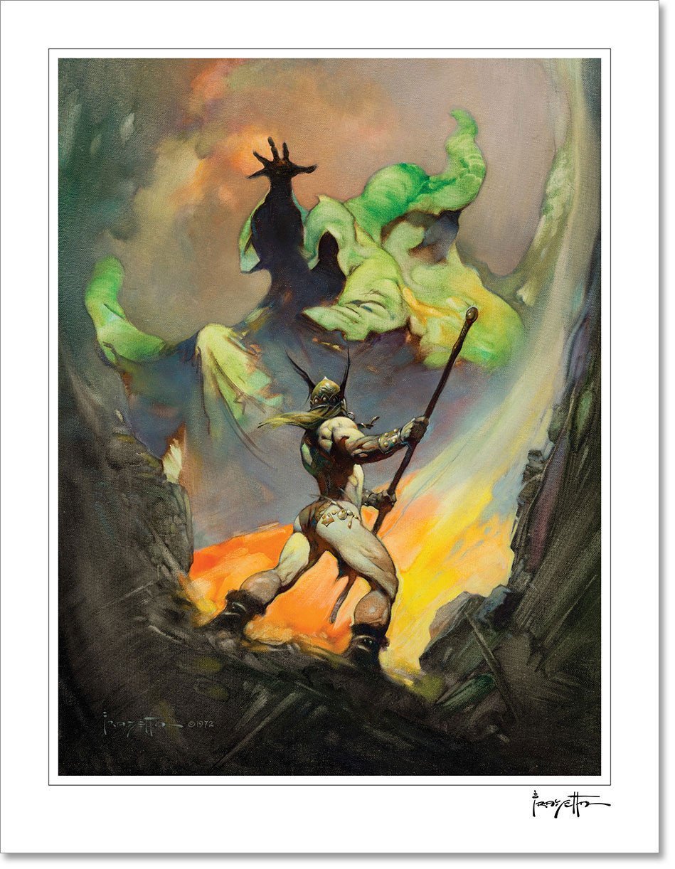 FrazettaGirls Art Print Fine art print / Stretched on wooden bar / 18x24 Norseman Print
