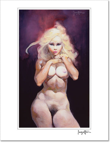 FrazettaGirls Art Print Fine art print / Stretched on wooden bar / 18x24 Nude Print