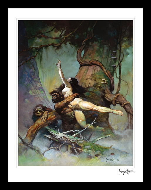 FrazettaGirls Art Print Framed art print / Stretched on wooden bar / 18x24 Captive Princess Print