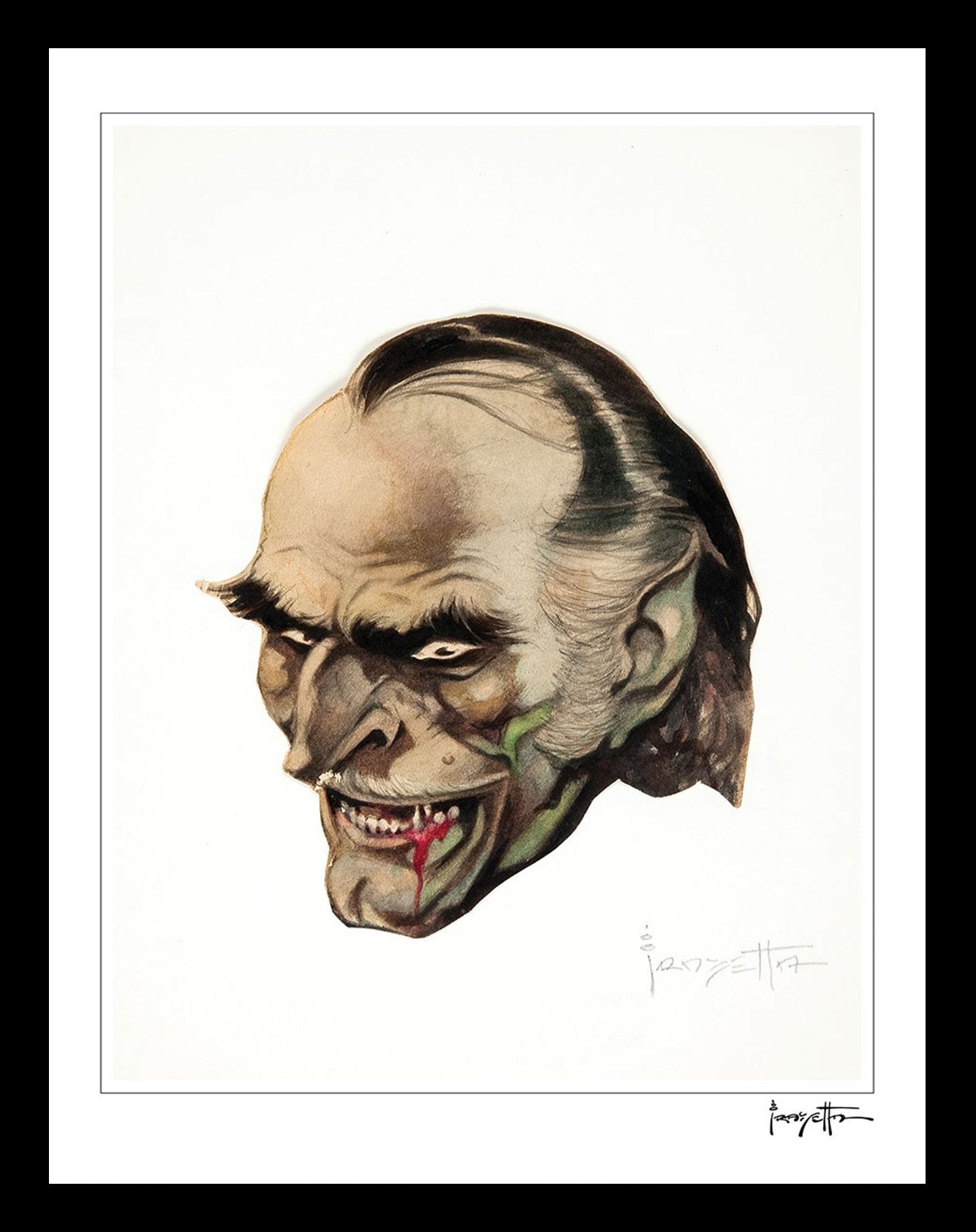 FrazettaGirls Art Print Framed print / Stretched on wooden bar / 16x20 Dracula Concept Print