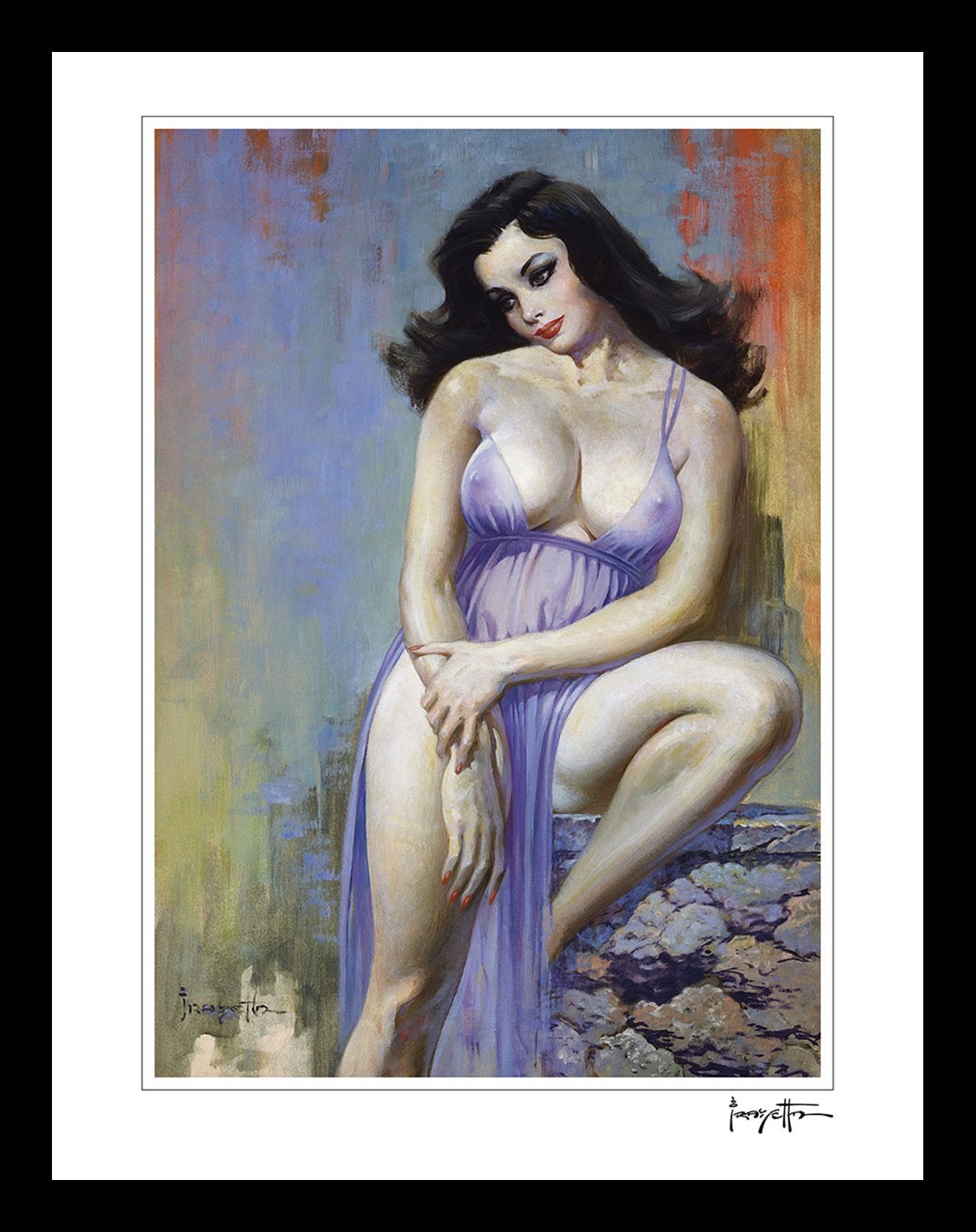 FrazettaGirls Art Print Framed print / Stretched on wooden bar / 18x24 Brooklyn Dreams Print