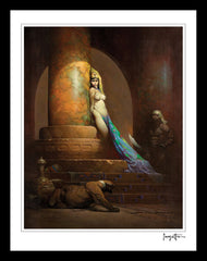 FrazettaGirls Art Print Framed print / Stretched on wooden bar / 18x24 Egyptian Queen Print