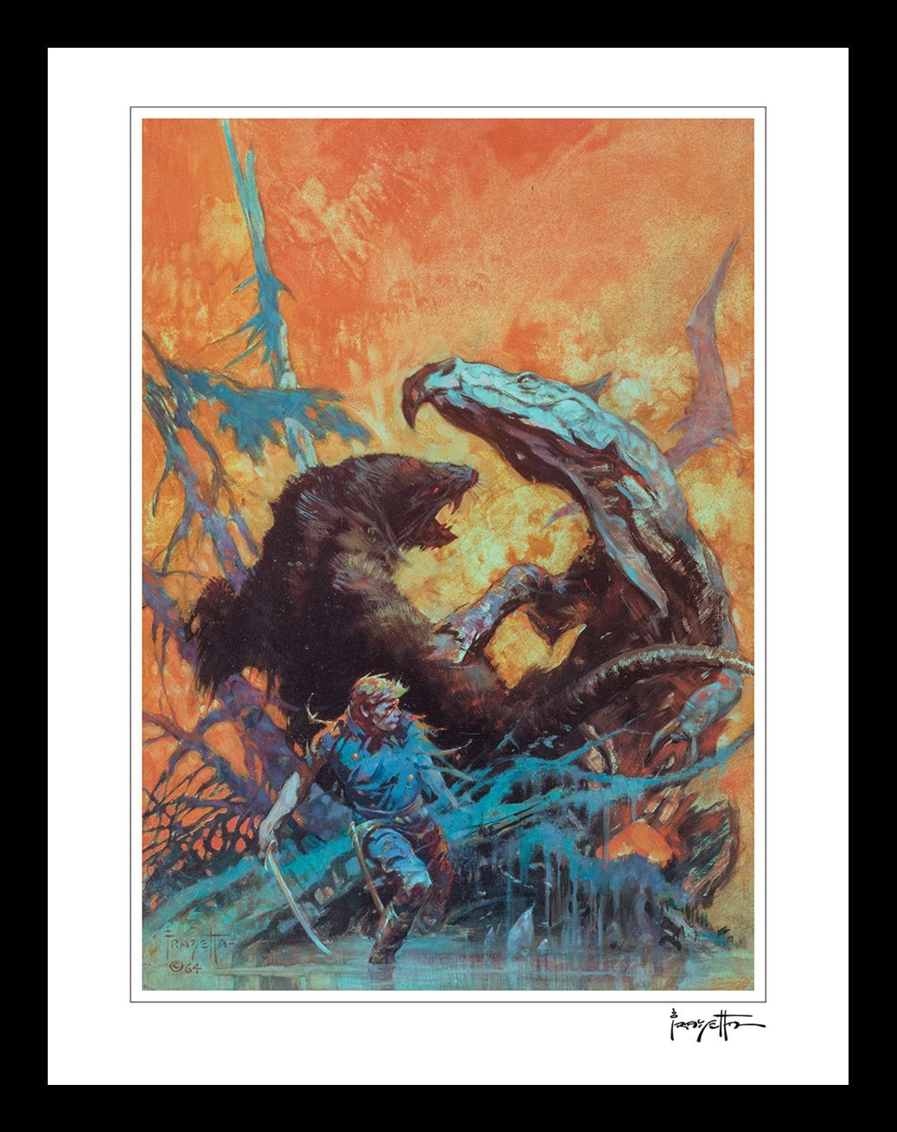 FrazettaGirls Art Print Framed print / Textured fine art / 16x20 Gulliver of Mars Print