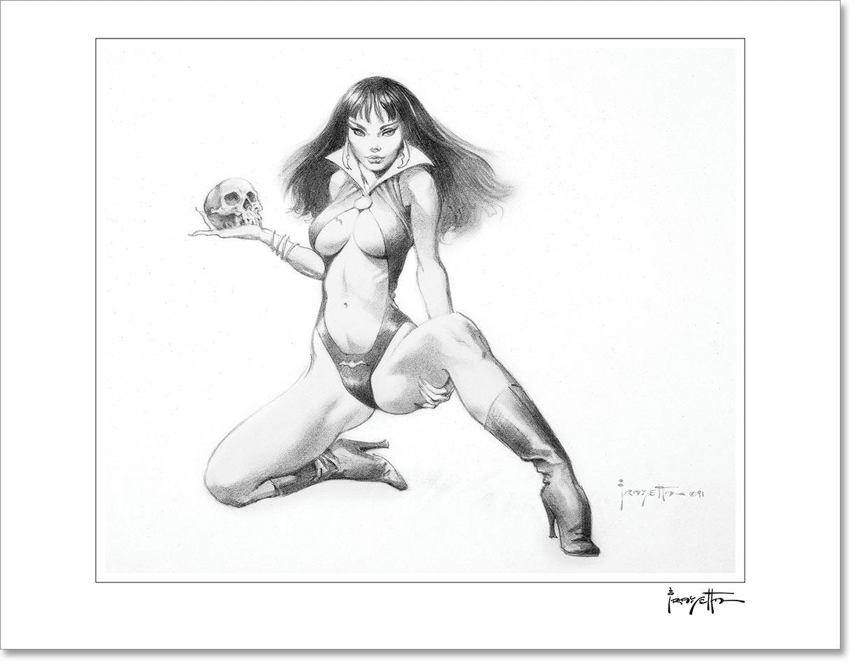 FrazettaGirls Art Print Vampirella Pencil Print