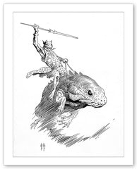 FrazettaGirls Fine art print / 8.5x11 Leaping Lizard Print