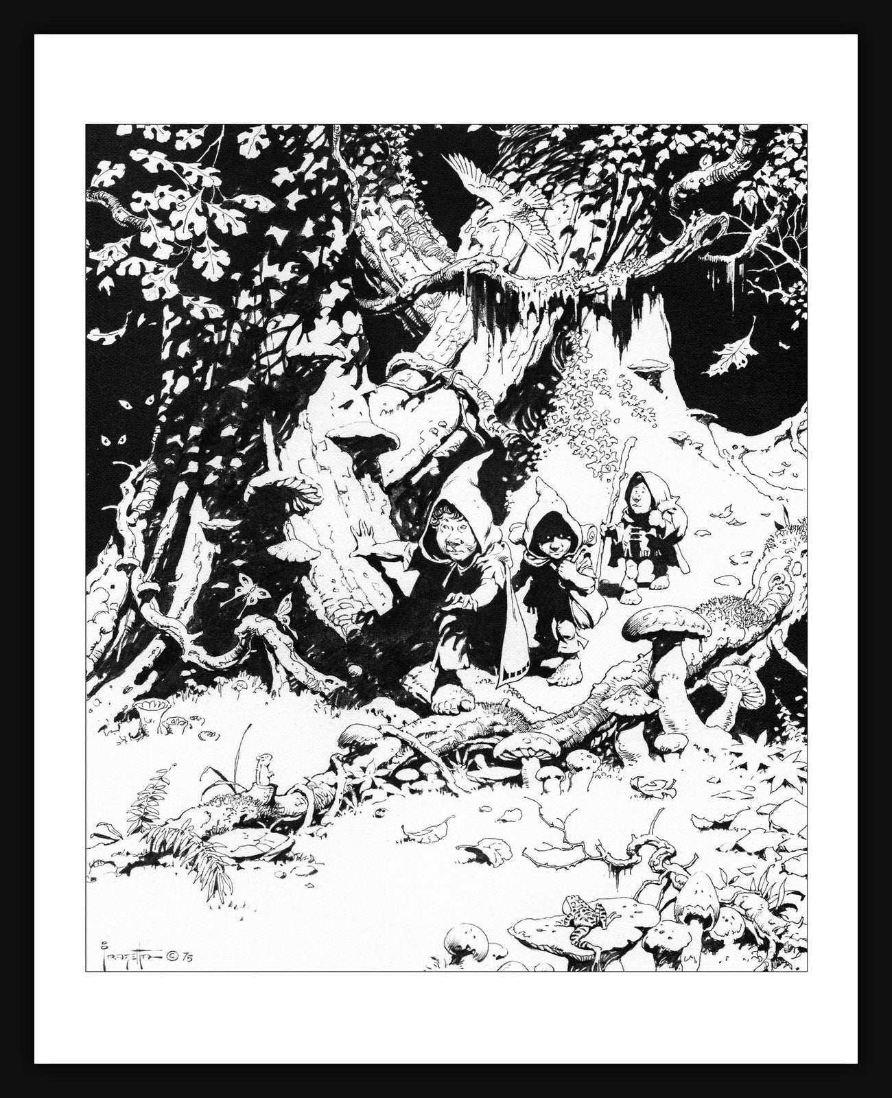 FrazettaGirls Framed print / 8.5X11 Hobbits - Plate 1 Print