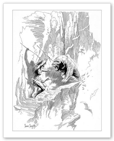 FrazettaGirls Tarzan At The Earth's Core Bear Attack