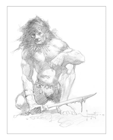 Barbarian Pencil Print